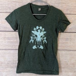 Boho Graphic Tee Native American Eagle Forest